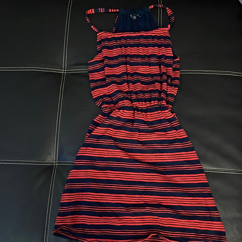 Blue and orange cotton dress